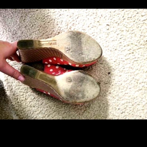 LAST CHANCE American Eagle peep toe wedges, size 7.5, pink - Picture 4 of 4